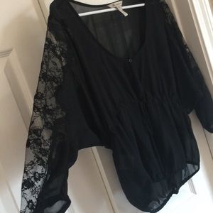 Sexy sheer lacey blouse BCBG